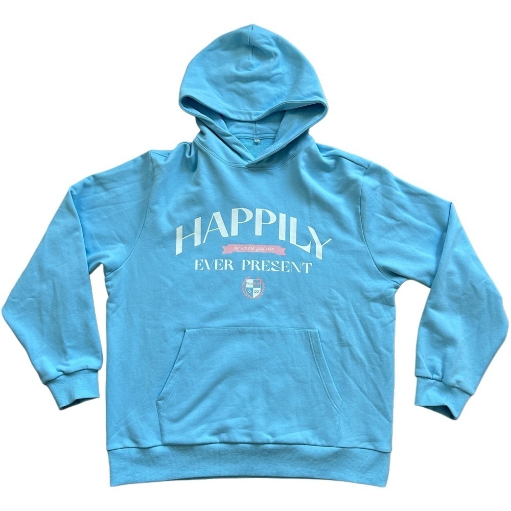 Happily Ever Present Be Where You Are Blue Hoodie Size XL